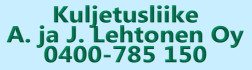 Kuljetusliike A. ja J. Lehtonen Oy logo